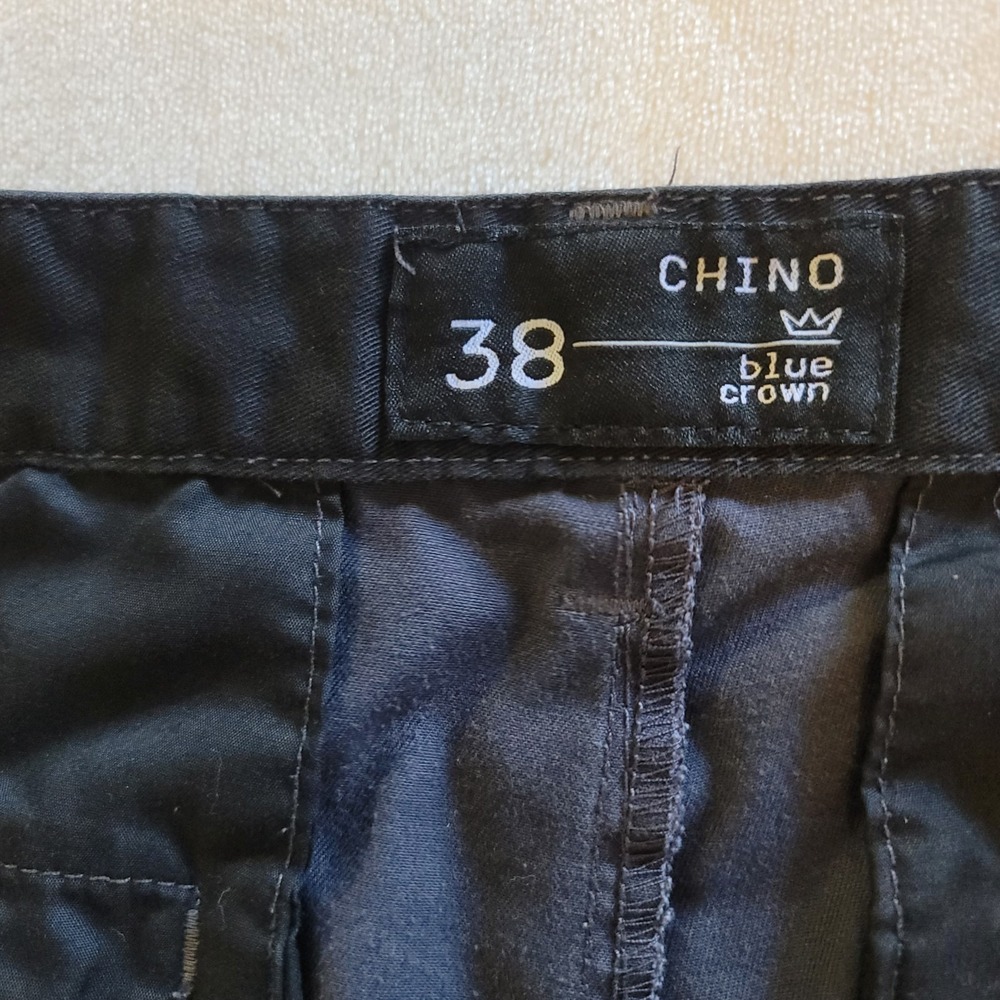 Blue Crown Men's Size 38 Blue Chino Shorts Flat Front - Picture 6 of 11